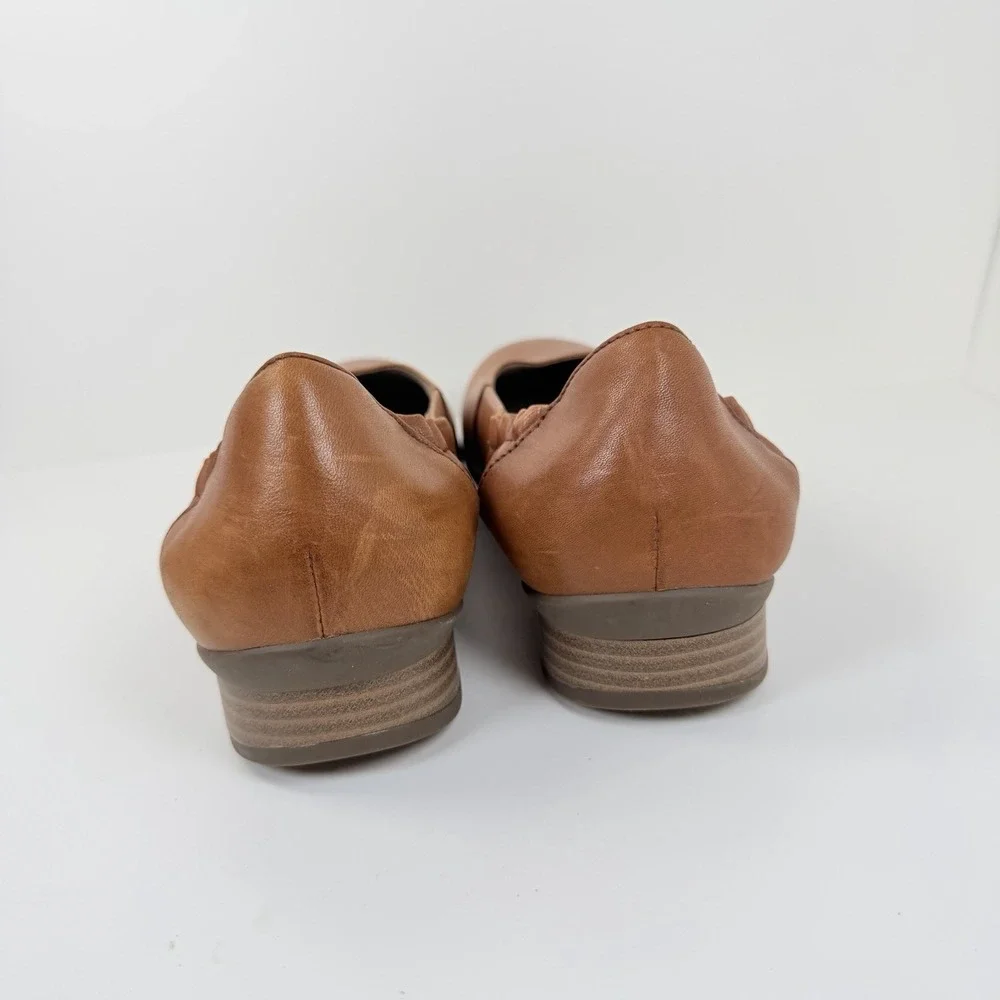 Dansko Womens Kira Ballet Flats Brown Leather Comfort Slip On Shoes EU 41